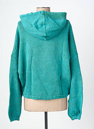 Sweat-shirt à capuche broderie manches longues vert ROSE GARDEN femme