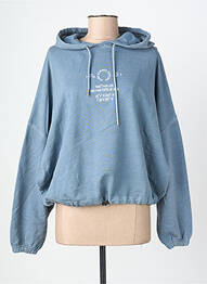 Sweat-shirt broderie manches longues bleu ROSE GARDEN femme