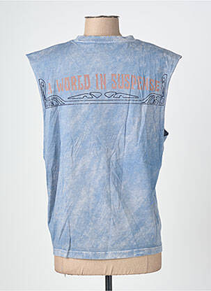 T-shirt sérigraphie manches courtes bleu ROSE GARDEN femme