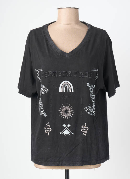 T-shirt coupe droite manches courtes gris ROSE GARDEN femme