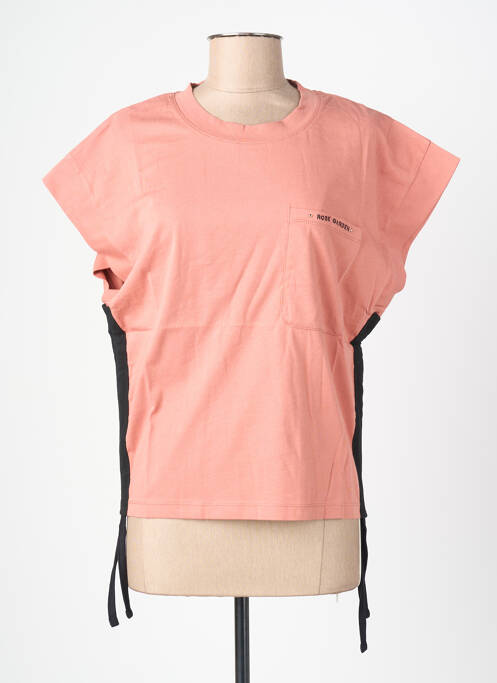 T-shirt stretch manches courtes rose ROSE GARDEN femme