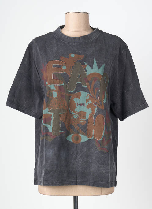 T-shirt coupe droite manches courtes gris ROSE GARDEN femme