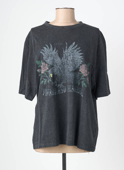 T-shirt imprimé fantaisie manches courtes gris ROSE GARDEN femme
