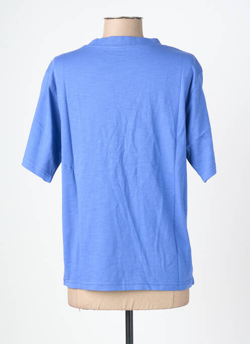 T-shirt coupe droite manches courtes bleu ROSE GARDEN femme