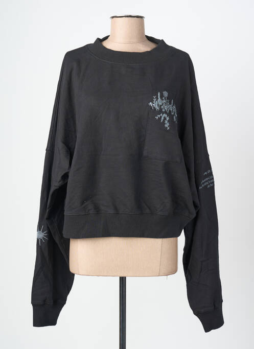Sweat-shirt stretch manches longues noir ROSE GARDEN femme