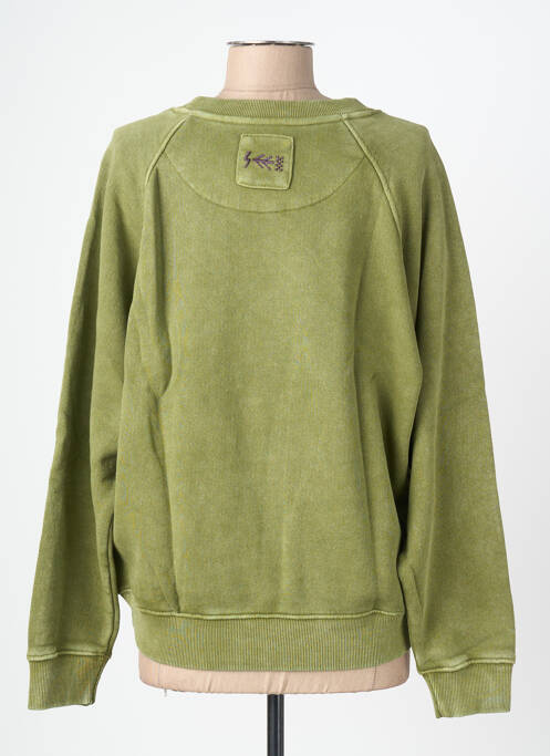 Sweat-shirt stretch manches longues vert ROSE GARDEN femme
