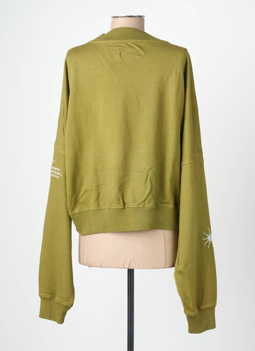 Sweat-shirt stretch manches longues vert ROSE GARDEN femme