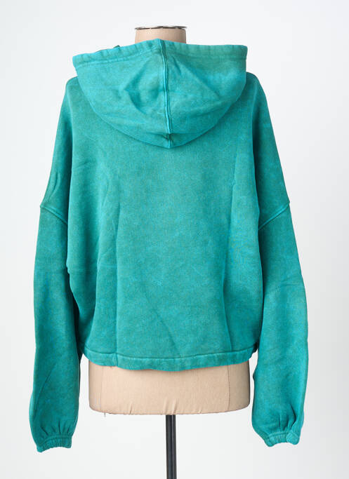 Sweat-shirt à capuche broderie manches longues vert ROSE GARDEN femme