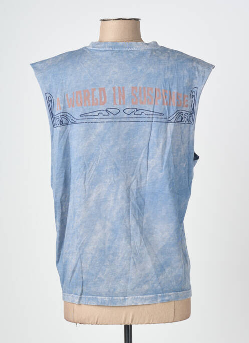 T-shirt sérigraphie manches courtes bleu ROSE GARDEN femme