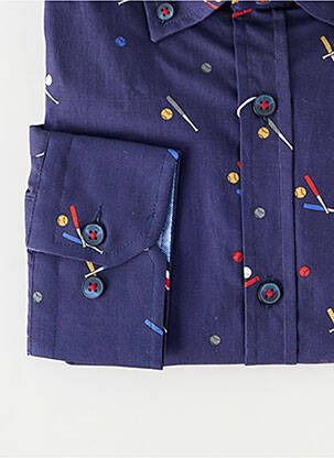 Chemise manches longues imprimé fantaisie bleu EMYLE homme