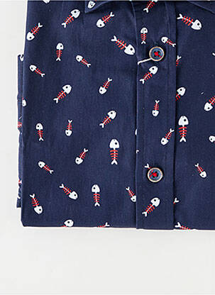 Chemise manches longues imprimé fantaisie bleu EMYLE homme