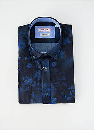 Chemise manches longues poignets boutonnés bleu EMYLE homme