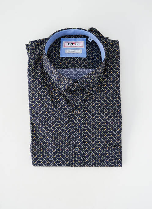 Chemise manches longues poignets boutonnés noir EMYLE homme