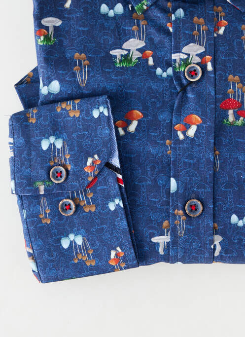 Chemise manches longues poignets boutonnés bleu EMYLE homme