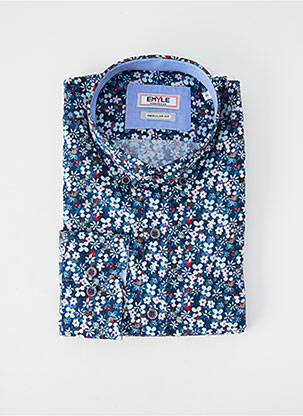 Chemise manches longues poignets boutonnés bleu EMYLE homme
