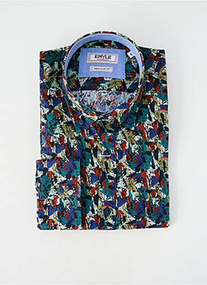 Chemise manches longues poignets boutonnés bleu EMYLE homme