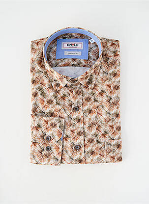 Chemise manches longues poignets boutonnés marron EMYLE homme