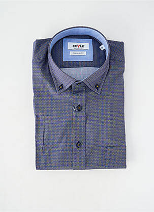 Chemise manches longues poignets boutonnés bleu EMYLE homme
