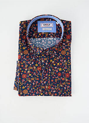 Chemise manches longues poignets boutonnés bleu EMYLE homme