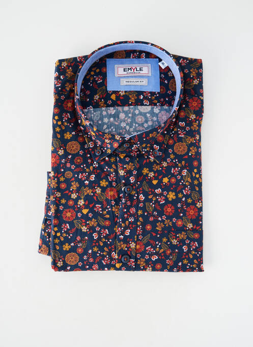 Chemise manches longues poignets boutonnés bleu EMYLE homme