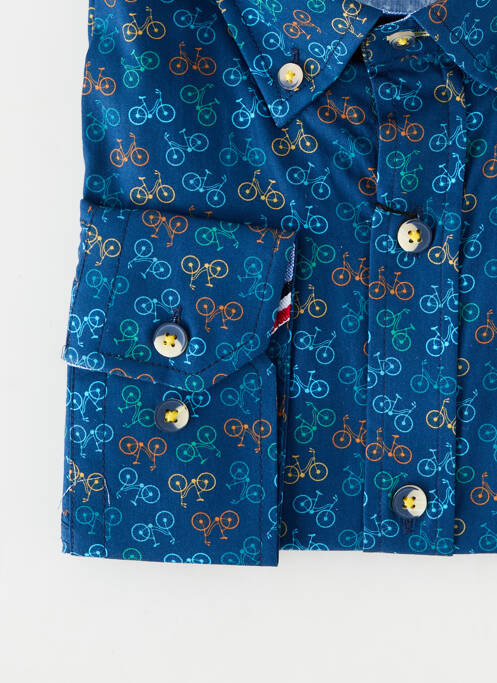 Chemise manches longues poignets boutonnés bleu EMYLE homme