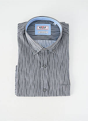 Chemise manches longues imprimé rayures gris EMYLE homme
