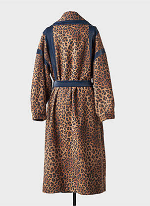 Manteau long coupe cintrée sans capuche marron MAT. femme
