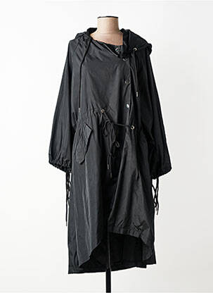 Coupe-vent manches longues a capuche noir AÏKHA femme