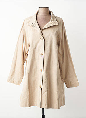 Manteau long coupe cintrée sans capuche beige MASAI femme