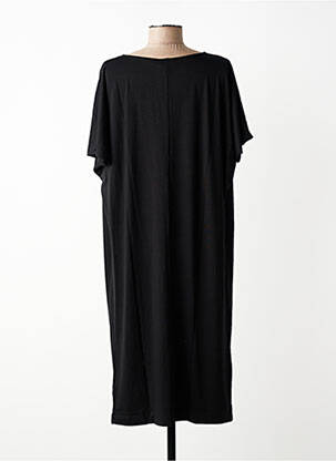Robe mi-longue manches courtes manches courtes noir MASAI femme