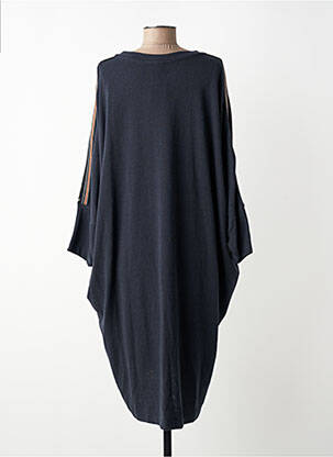 Robe mi-longue imprimé fantaisie manches longues bleu MAT. femme