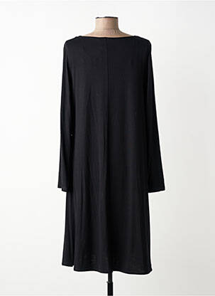 Robe mi-longue coupe fluide manches longues noir AN II VITO femme