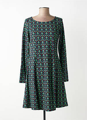 Robe mi-longue coupe fluide manches longues noir BLUTSGESCHWISTER femme