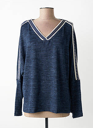 Top stretch manches longues bleu AN II VITO femme