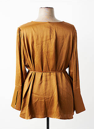 Top coupe fluide manches longues marron MAT. femme