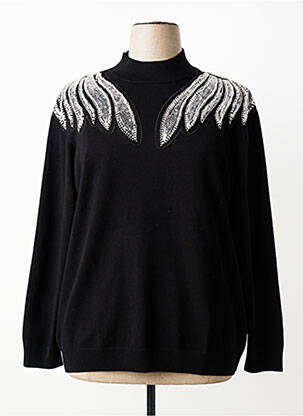 Pull stretch manches longues noir MAT. femme