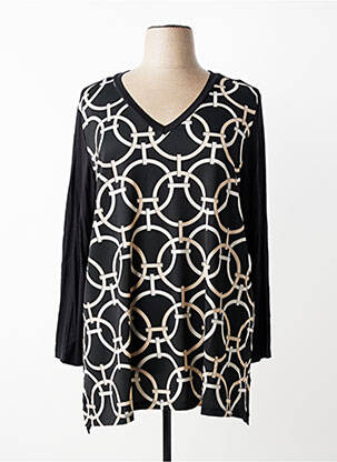 Tunique manches longues col v noir SOPHIA femme