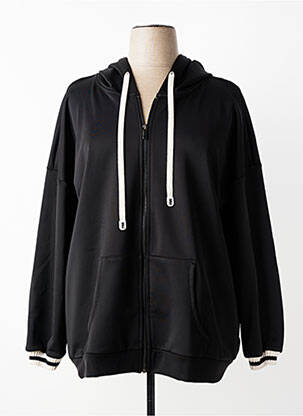 Veste casual col rond noir MAT. femme