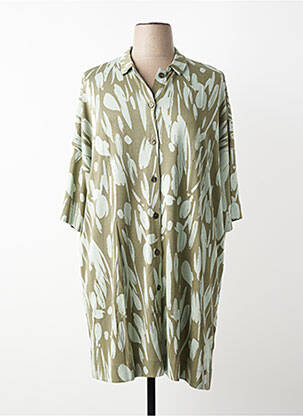 Robe mi-longue imprimé fantaisie manches longues vert MASAI femme
