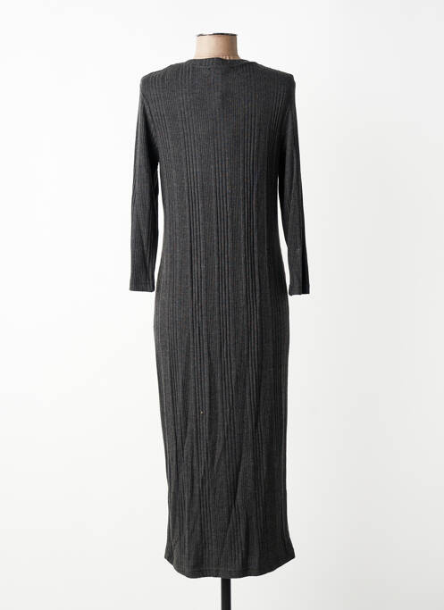 Robe longue coupe cintrée manches longues gris MAT. femme