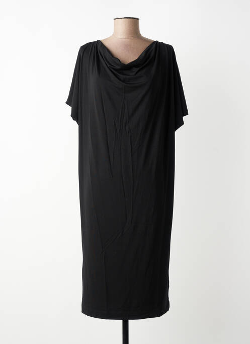 Robe mi-longue manches courtes manches courtes noir MASAI femme