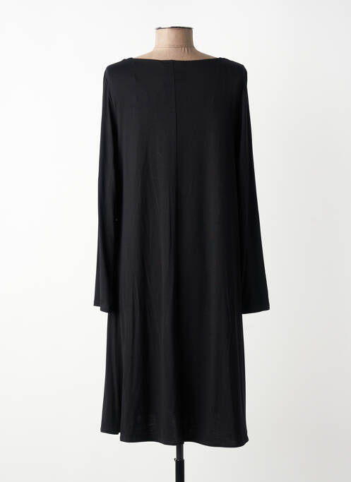 Robe mi-longue coupe fluide manches longues noir AN II VITO femme