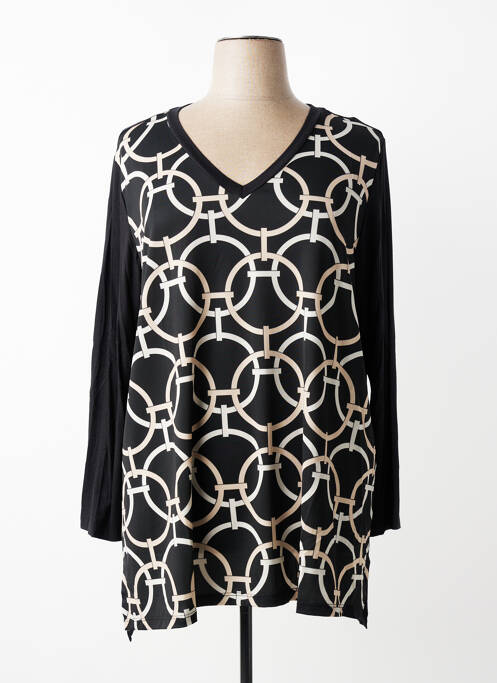 Tunique manches longues imprimé fantaisie noir SOPHIA femme