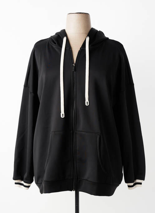 Veste casual col rond noir MAT. femme