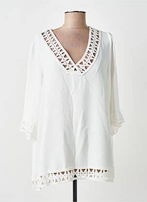 Tunique manches longues tissage crêpe beige AN II VITO femme