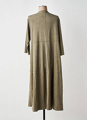 Robe longue manches 3/4 vert YESTA femme