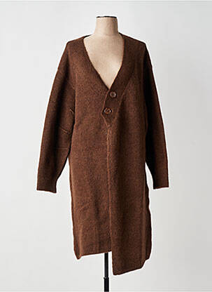 Gilet manches longues coupe cintrée marron MAT. femme