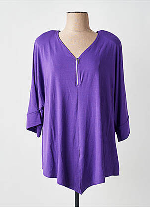 Tunique manches longues col v violet OLIVER JUNG femme