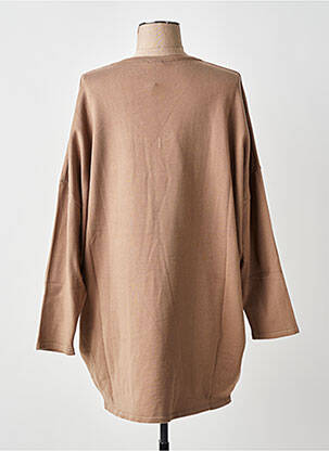 Pull coupe droite manches longues marron MAT. femme