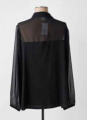 Chemisier tissage crêpe manches longues noir AN II VITO femme